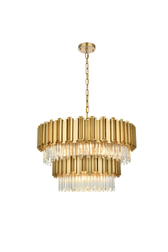 Pendant D32&#34;H19&#34;L12 Satin Gold