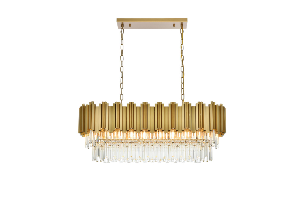 Pendant L36.5&#34;W14&#34;H14&#34;L9 Satin Gold