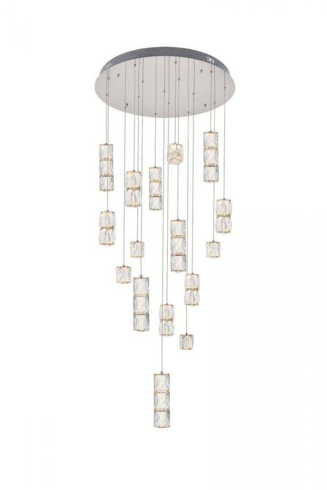 Polaris LED light Chrome Pendant Clear Crystal