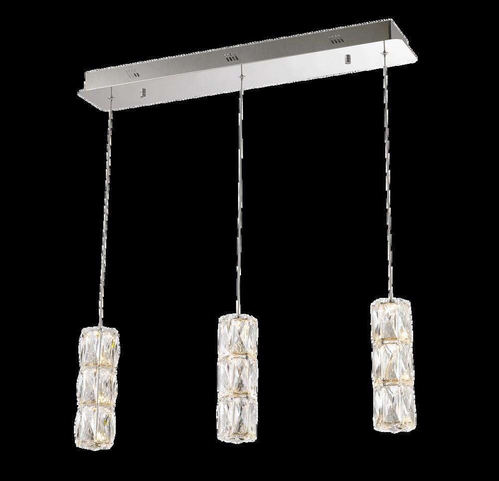 Polaris LED light Chrome Pendant Clear Elegant Cut Crystal
