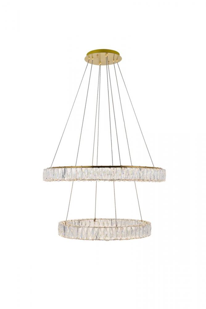 Monroe Hang D31.5&#34;+D23.6&#34;LED 76.5W Gold