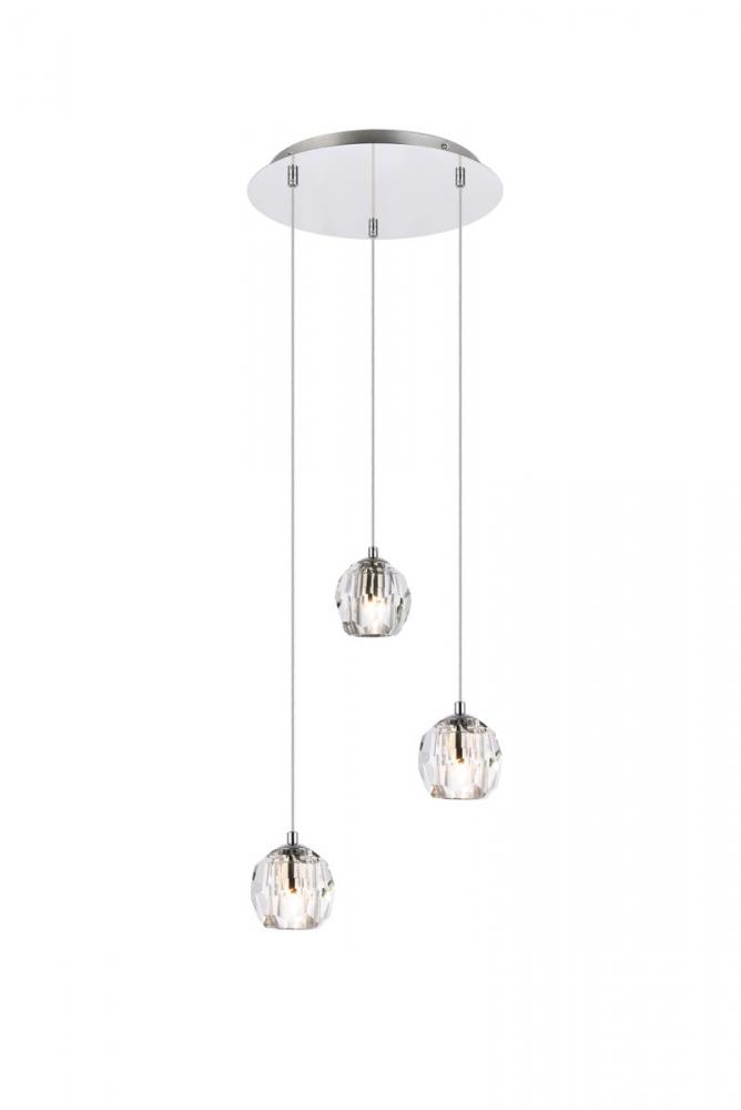 Eren 3 lights Chrome pendant