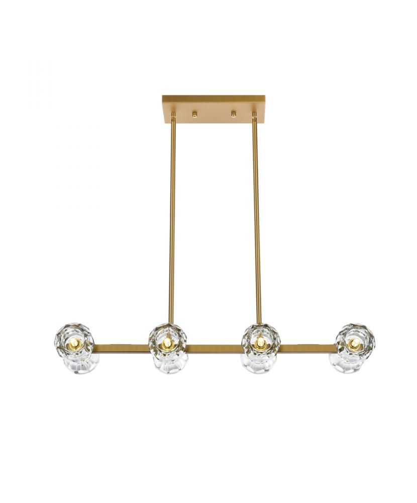 Eren Pendant L31&#34; W8&#34; H3.5&#34; L8 Satin Gold