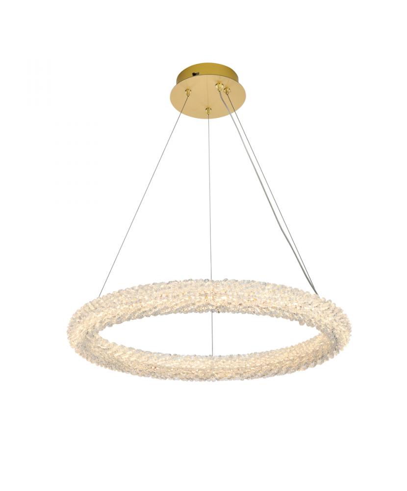 Bowen Hang D23.5&#34; H2.5&#34; LED 36W DIM 3CCT Satin Gold
