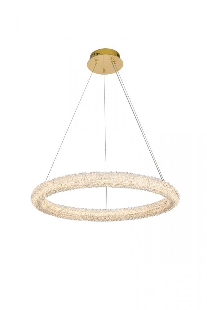 Bowen Hang D26&#34; H2.5&#34; LED 36W DIM 3CCT  Satin Gold
