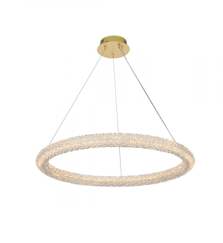 Bowen Hang D31.5&#34;H2.5&#34;LED 48W DIM 3CCT  Satin Gold