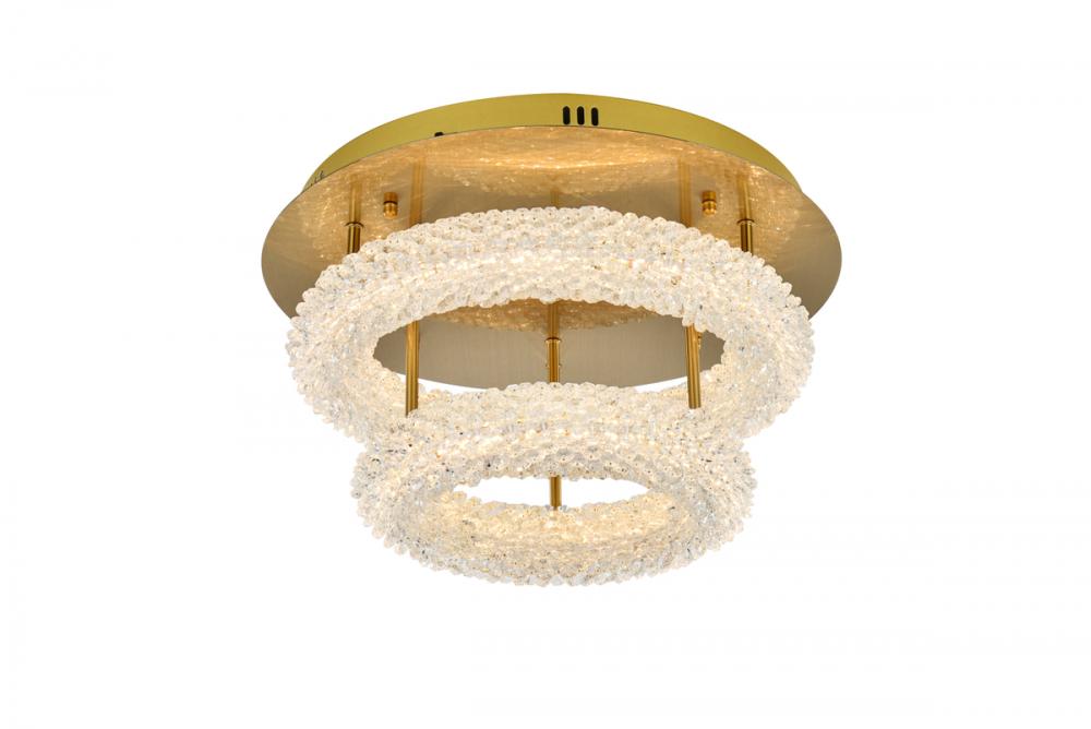 Bowen Flush Mount D18&#39; &#39;H10&#39;&#39; LED 36W DIM 3CCT  Satin Gold