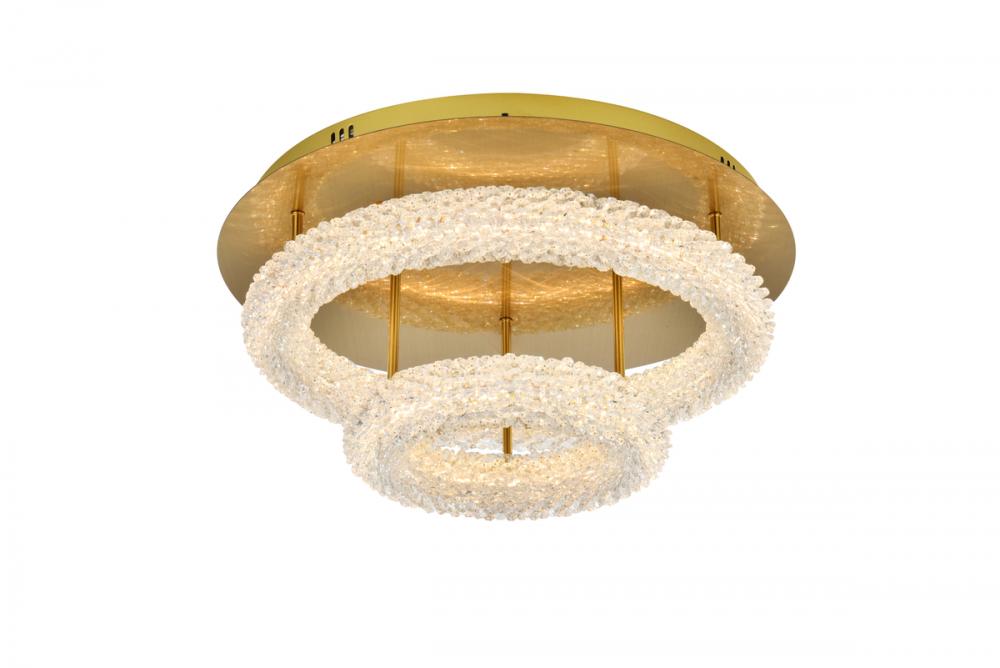 Bowen Flush Mount D22&#34; H10&#34; LED 40W DIM 3CCT  Satin Gold