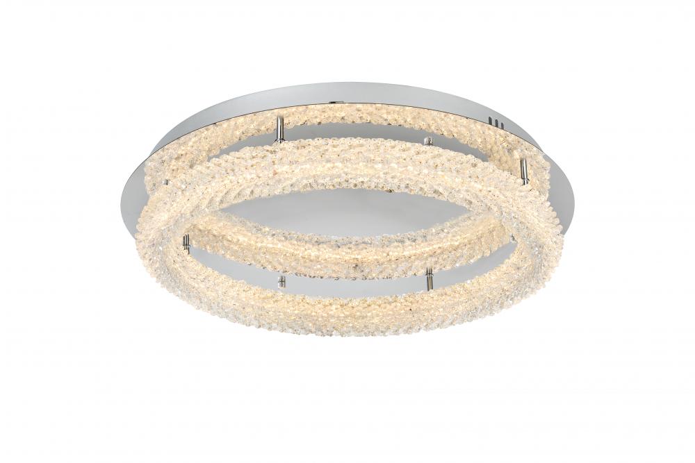 Bowen Flush Mount D26&#39;&#39; H5.5&#39;&#39;LED 36W DIM 3CCT  Chrome