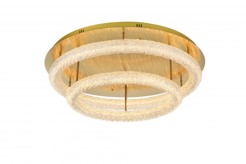 Bowen Flush D33.5&#39;&#39;H10&#39;&#39; LED 78W Satin Gold