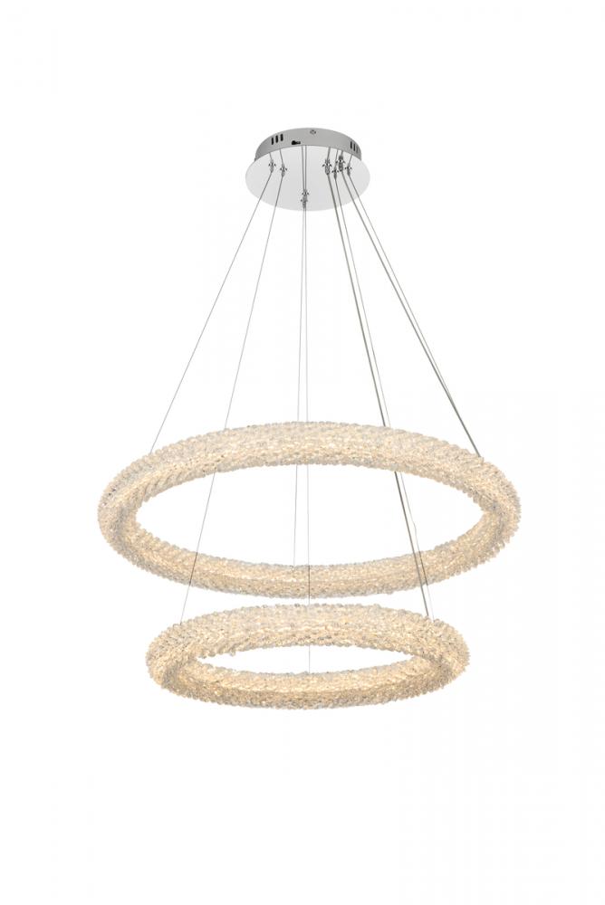 Bowen Hang D28&#34;+D20&#34; LED 64W DIM 3CCT  Chrome