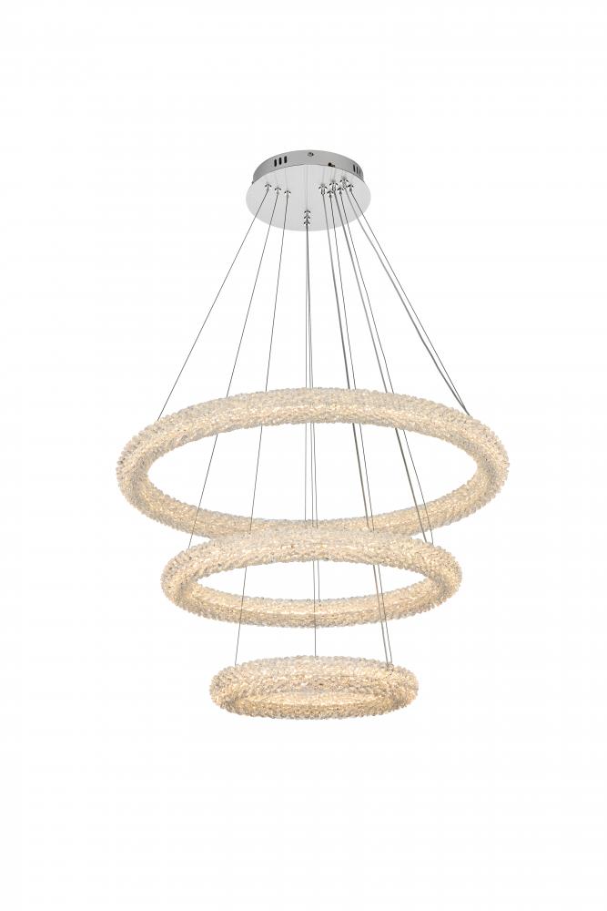 Bowen Hang D31.5+D23.5&#34;+D16&#34; LED 96W DIM 3CCT  Chrome