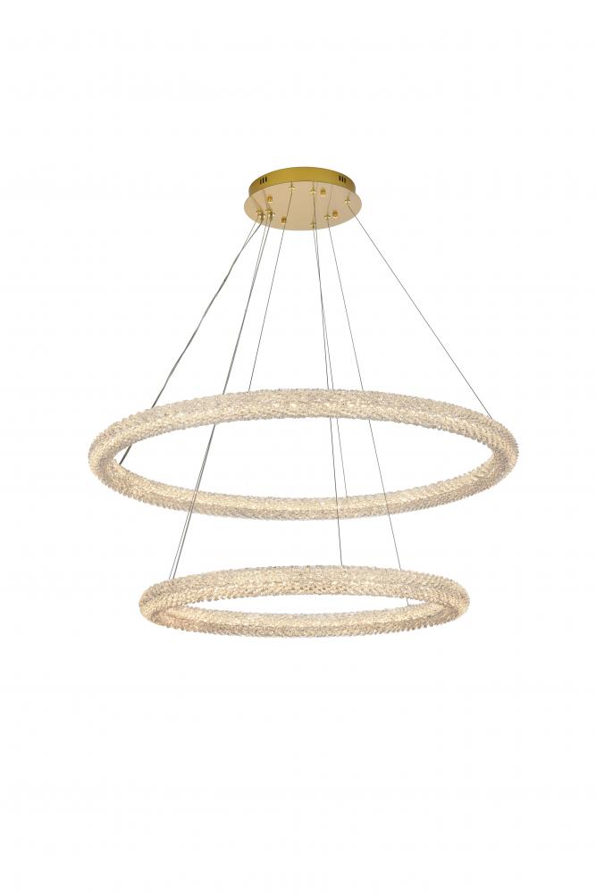 Bowen Hang D41.7&#34;+D31.5&#34;H12&#34;LED 106W L2 Satin Gold