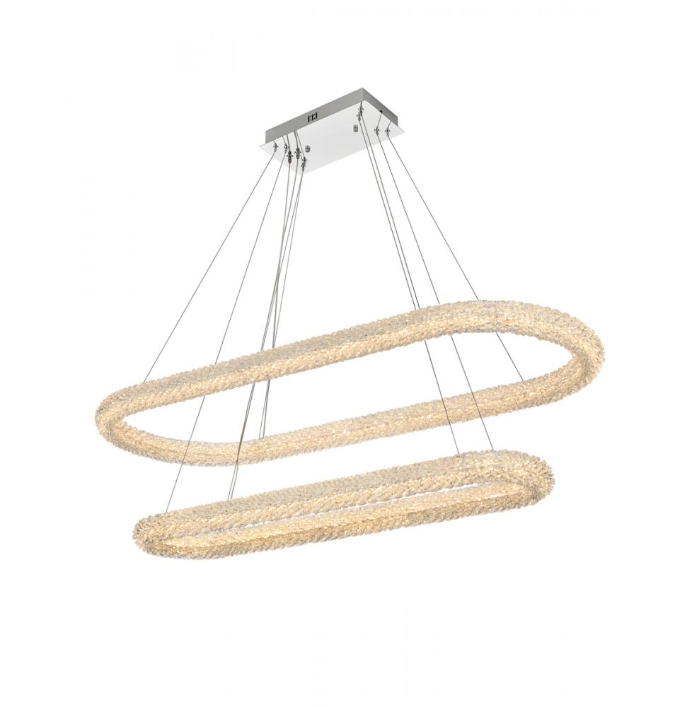 Bowen Hang L50.5&#34;+L41&#34; W20&#34; H12&#34;  LED 108W DIM 3CCT  Chrome