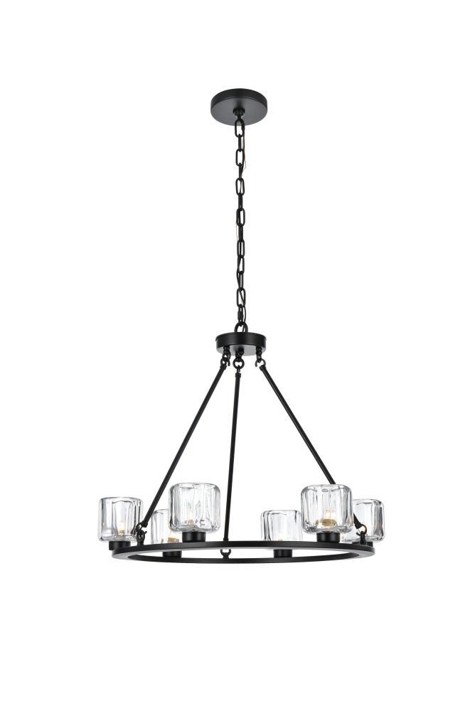 Pendant Light D26&#34; G9 Lt6 40W Black