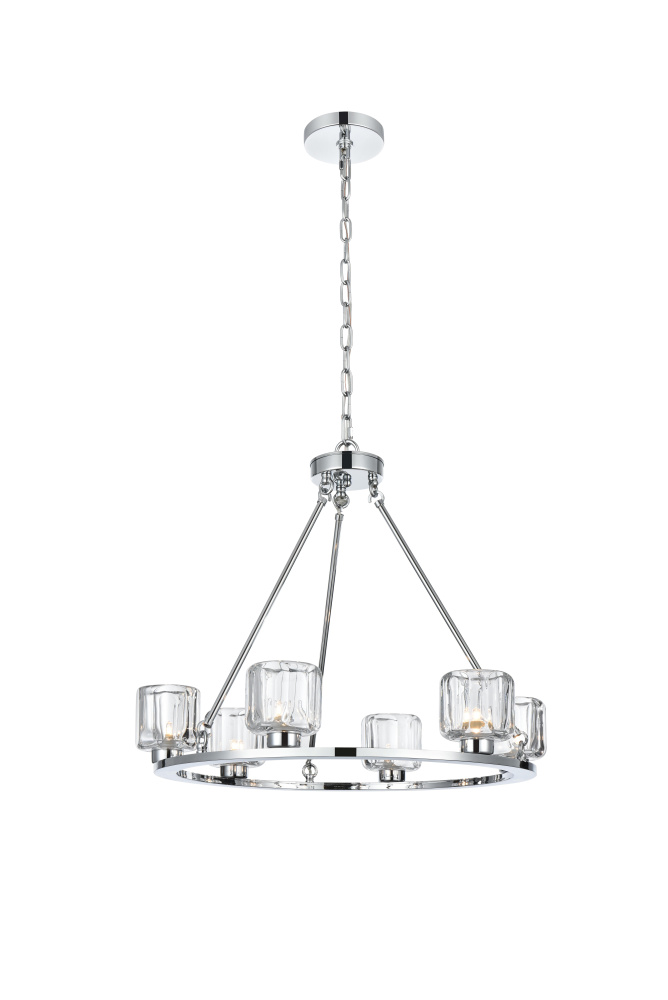 Pendant Light D26&#34; G9 Lt6 40W Chrome