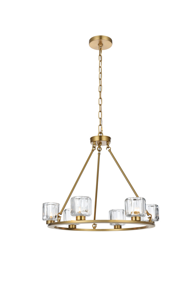 Pendant Light D26&#34; G9 Lt6 40W Satin Gold