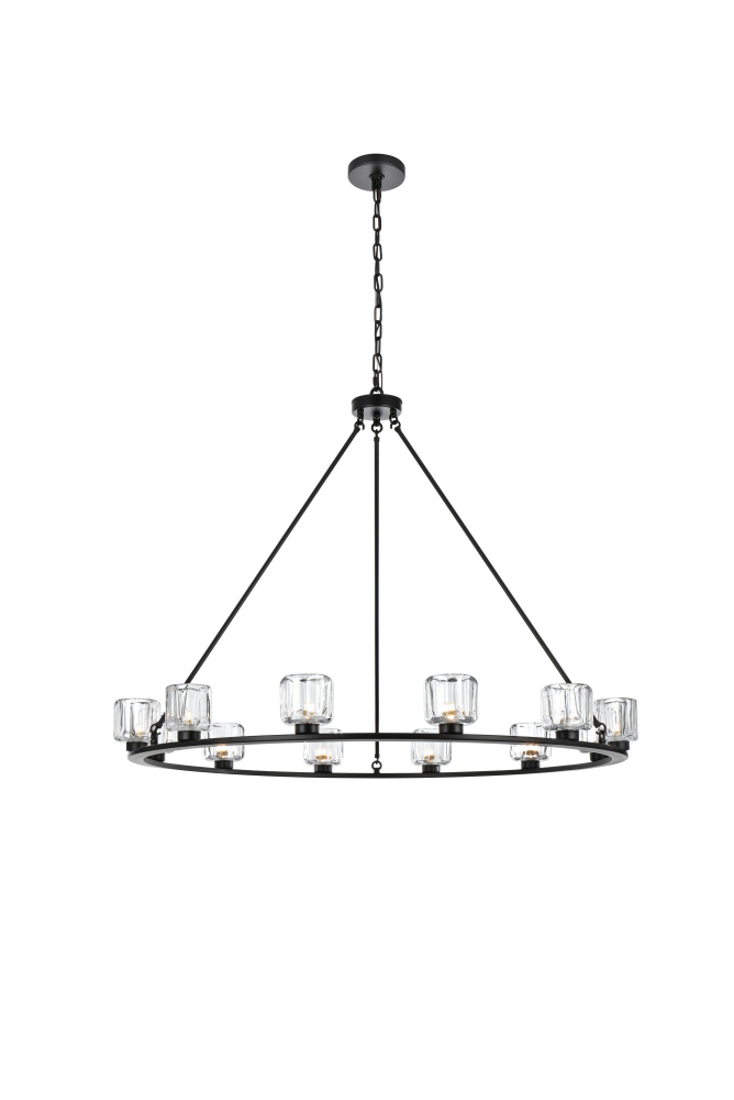 Pendant Light D48&#34; G9 Lt12 40W Black