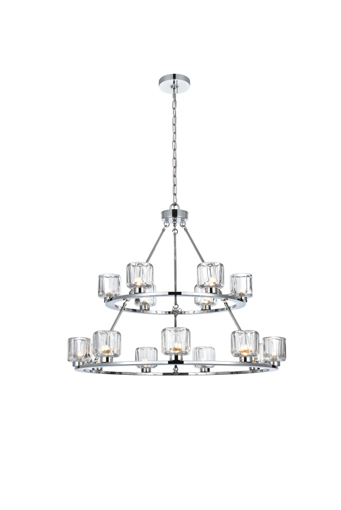 Pendant Light D36&#34;+26&#34; G9 Lt15 40W Chrome