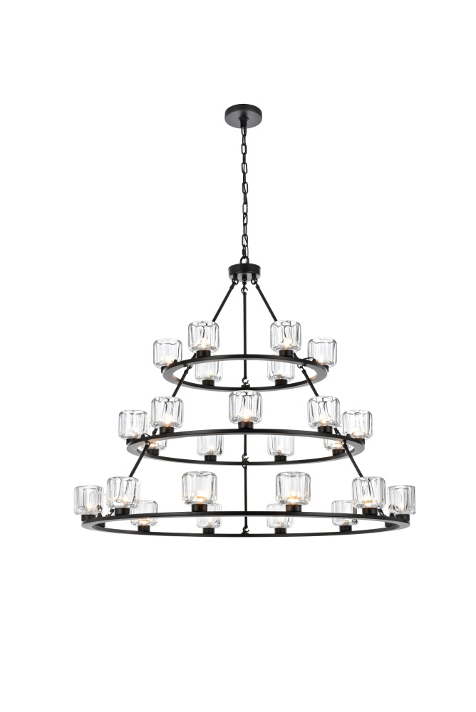 Pendant Light D48&#34;+36&#34;+26&#34; G9 Lt27 40W Black