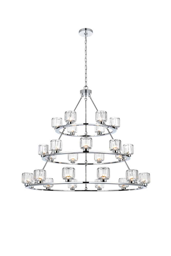 Pendant Light D48&#34;+36&#34;+26&#34; G9 Lt27 40W Chrome