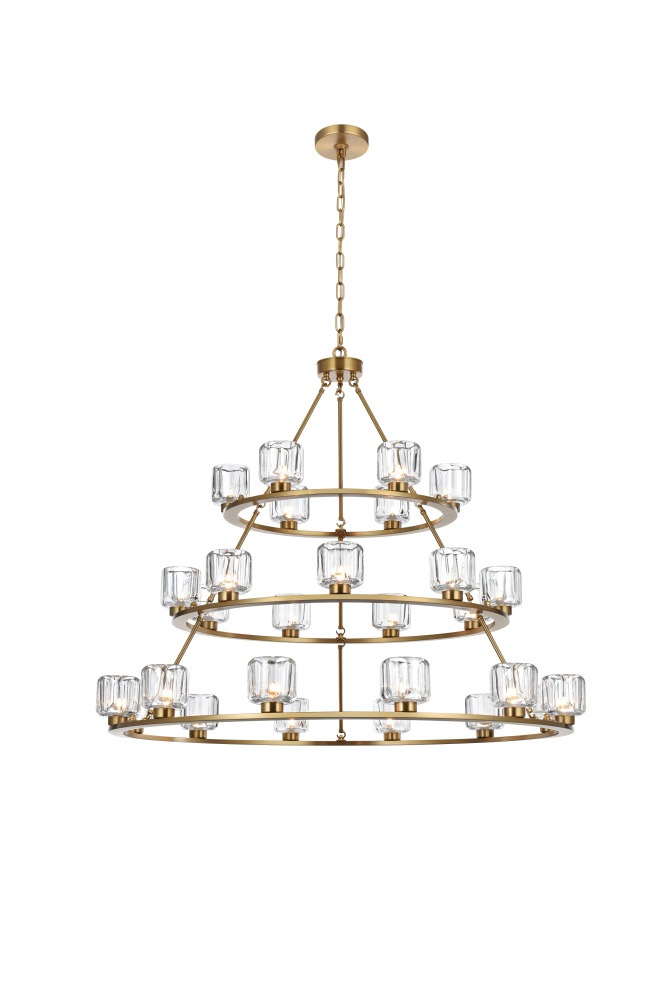 Pendant Light D48&#34;+36&#34;+26&#34; G9 Lt27 40W Satin Gold