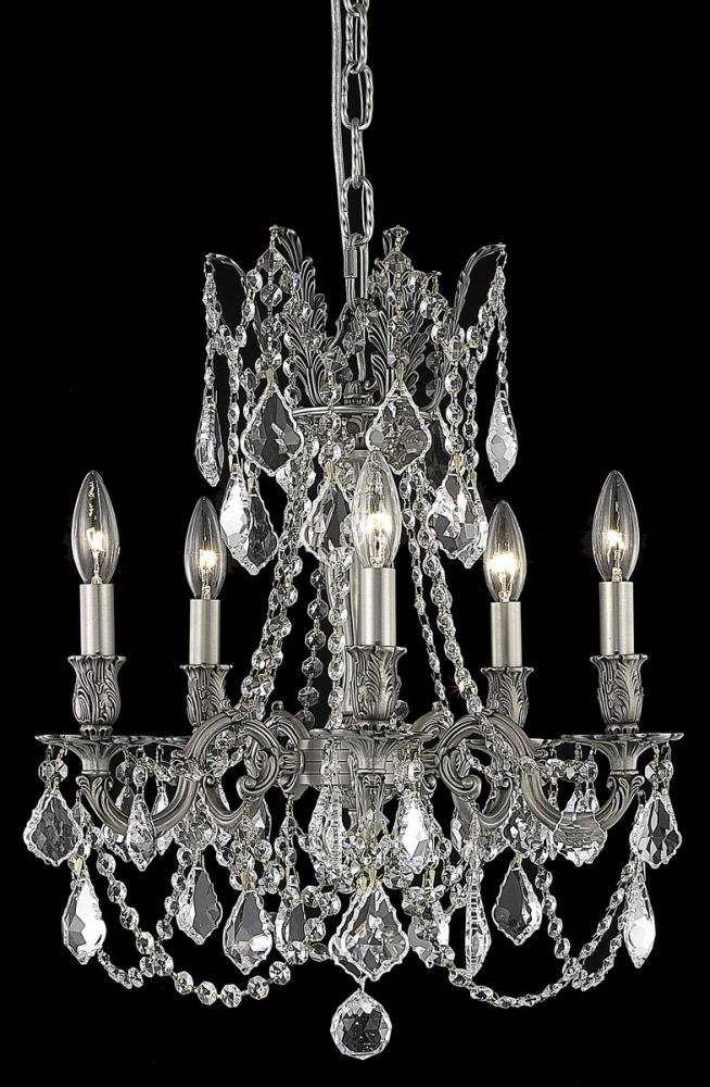 Rosalia 5 light Pewter Pendant Clear Royal Cut Crystal