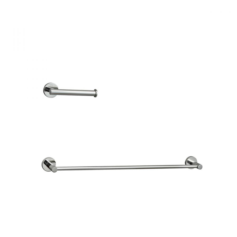 Bathroom hardware set 24&#34;x2.8&#34;+6.2&#34;x3.5&#34; chrome