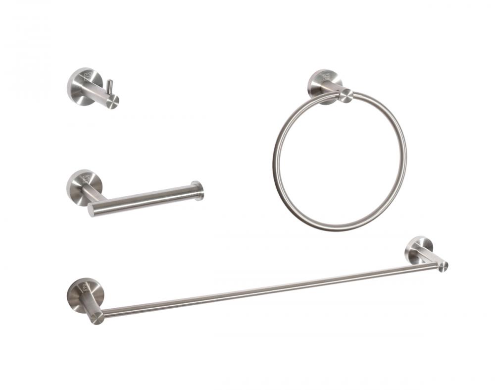 Bathroom hardware set 24&#34;x2.8&#34;+6.2&#34;x3.5&#34;+2.6&#34;x1.6&#34;+7&#34; brushed nickel