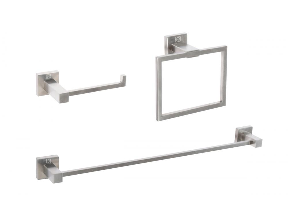 Bathroom hardware set 24&#34;x2.7+6.6&#34;x3.1&#34;+7.8&#34;x5.9 brushed nickel