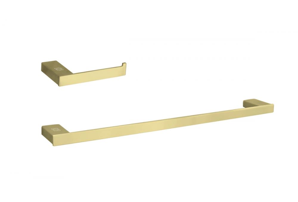 Bathroom hardware set 24&#34;x2.9&#34;+7&#34;x2.9&#34; brushed gold