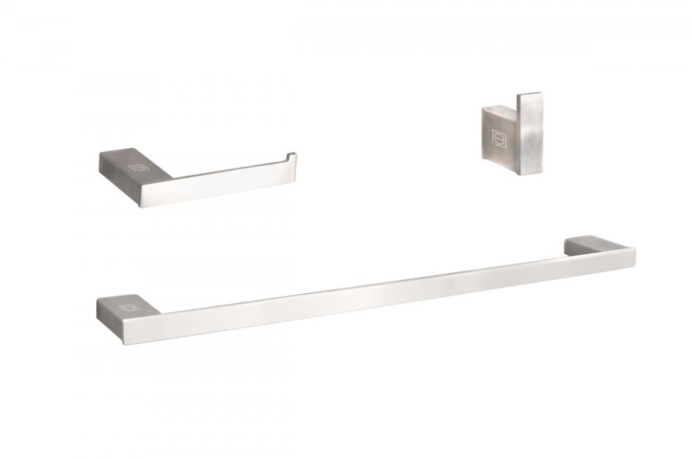 Bathroom hardware set 24&#34;x2.9&#34;+7&#34;x2.9&#34;+2.2&#34;x1.5&#34; brushed nickel