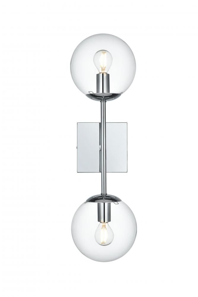 Neri Wall Sconce W5.9&#34;E6.7&#34;H20&#34; Chrome