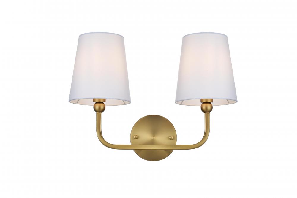Wall sconce W16&#34;x E7.5&#34; x H11.8&#34;L2 Satin Gold