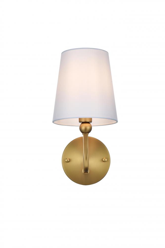 Wall sconce W6&#34;x E7.5&#34; x H11.8&#34;L1 Satin Gold