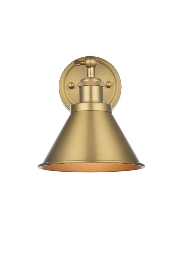 Wall sconce W6.9&#34;x E10.5&#34; x H9.4&#34;L1 Satin Gold