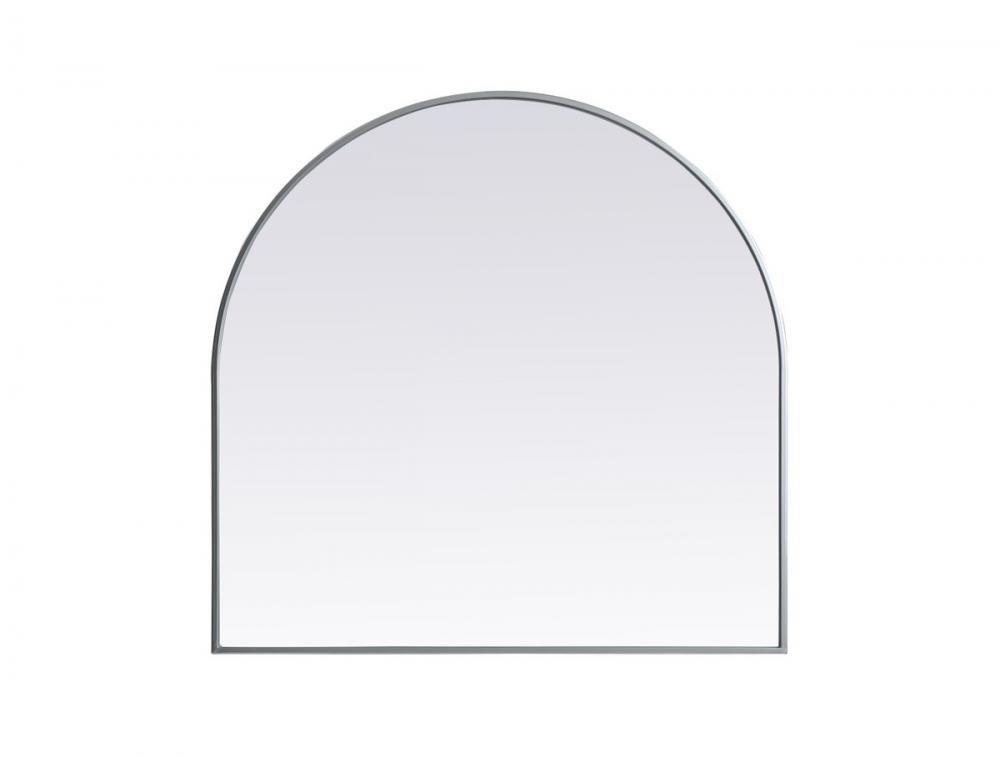 Metal Frame Arch Mirror 36x36 Inch in Silver