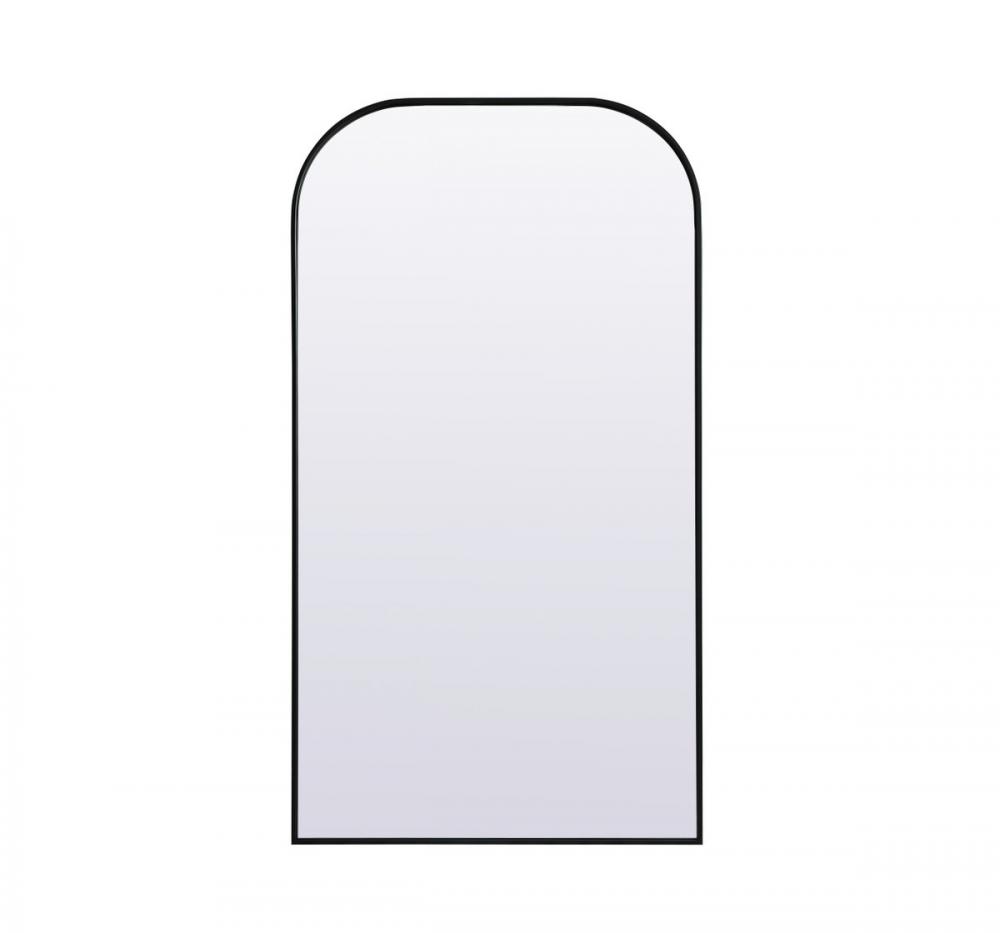 Metal Frame Arch Full Length Mirror 35x66 Inch in Black