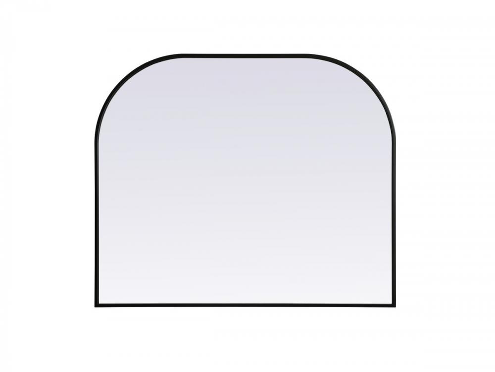 Metal Frame Arch Mirror 40x34 Inch in Black
