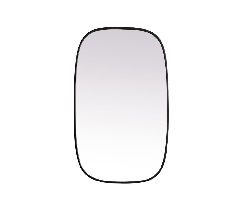 Metal Frame Oval Mirror 24x40 Inch in Black