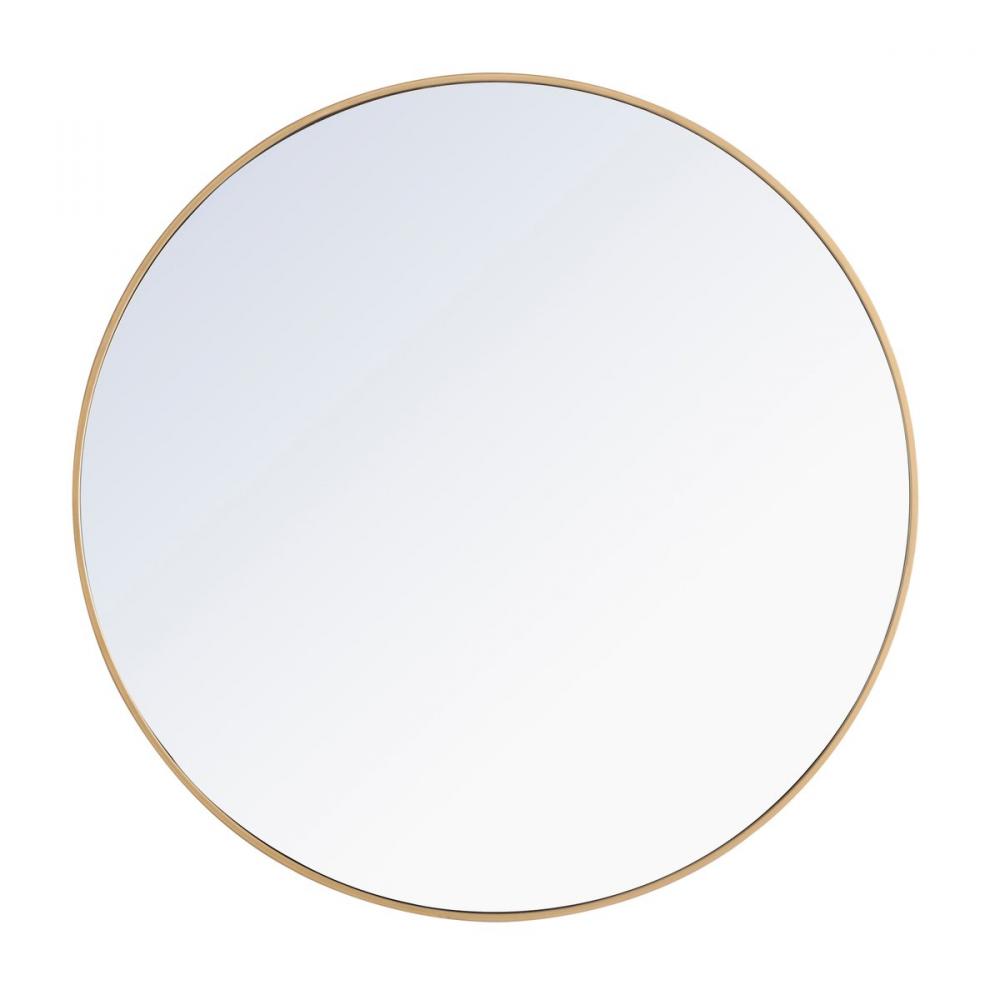 Metal frame Round Mirror 42 inch Brass finish