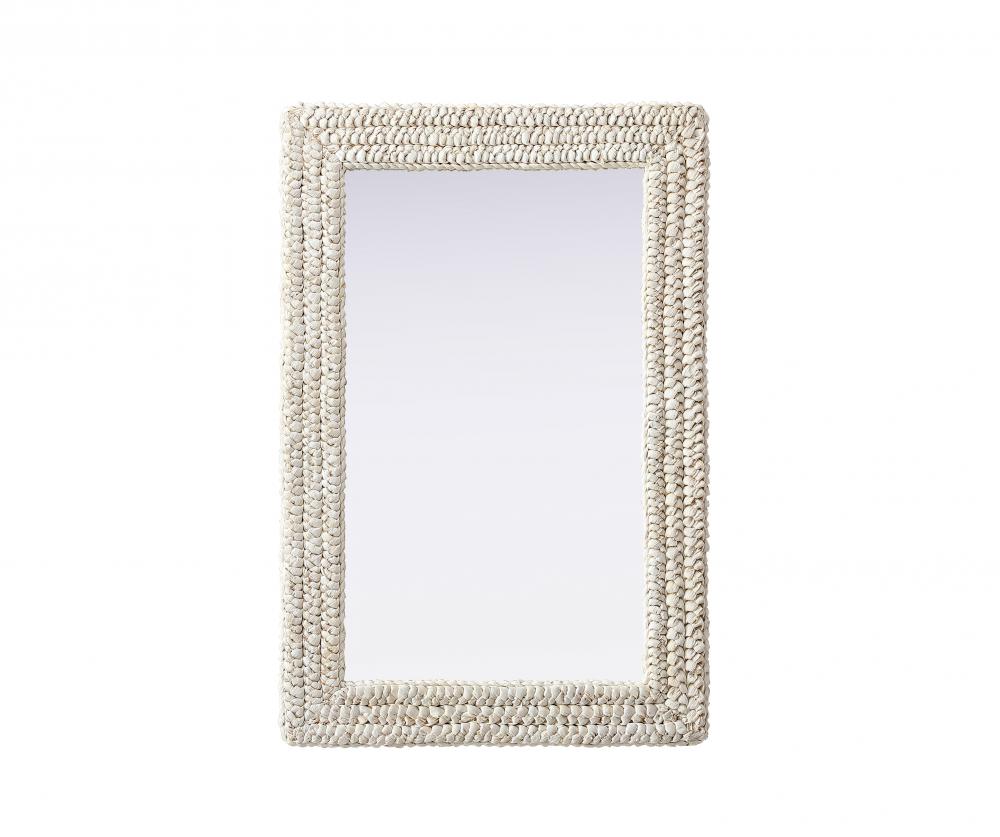 Jute Rope Mirror 24&#39;&#39;x36&#39;&#39; Linen White