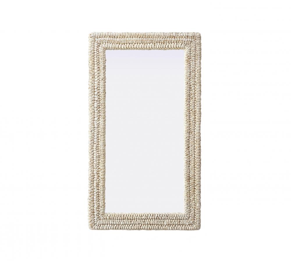Jute Rope Mirror 24&#39;&#39;x42&#39;&#39; Linen White