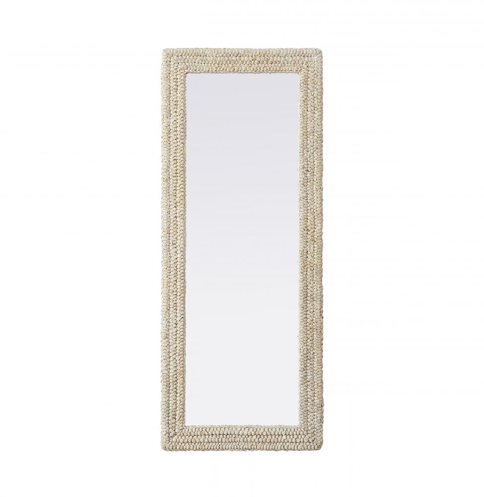 Jute Rope Mirror 24&#39;&#39;x60&#39;&#39; Linen White