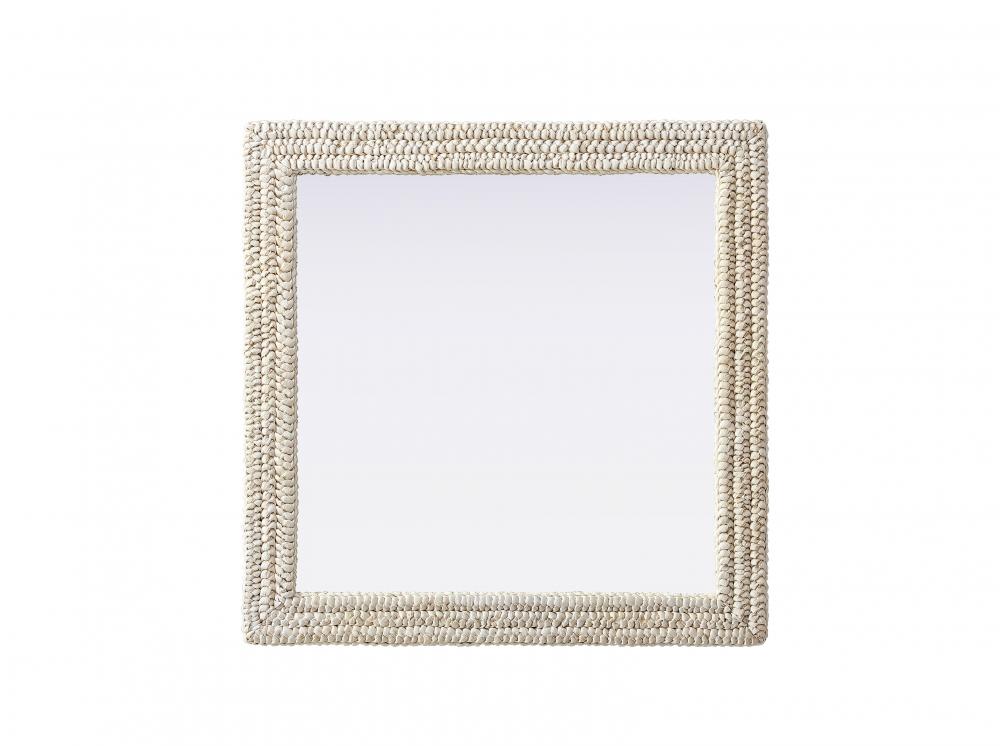 Jute Rope Mirror 36&#34;x36&#39;&#39; Linen White
