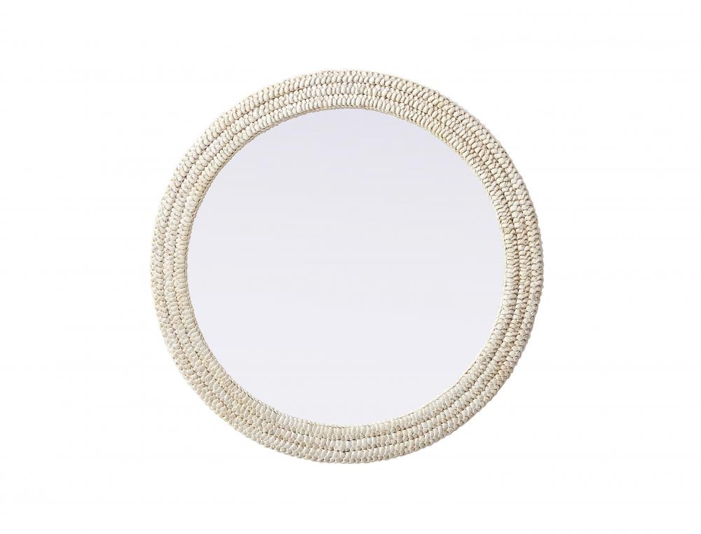Jute Rope Mirror D36&#39;&#39; Linen White