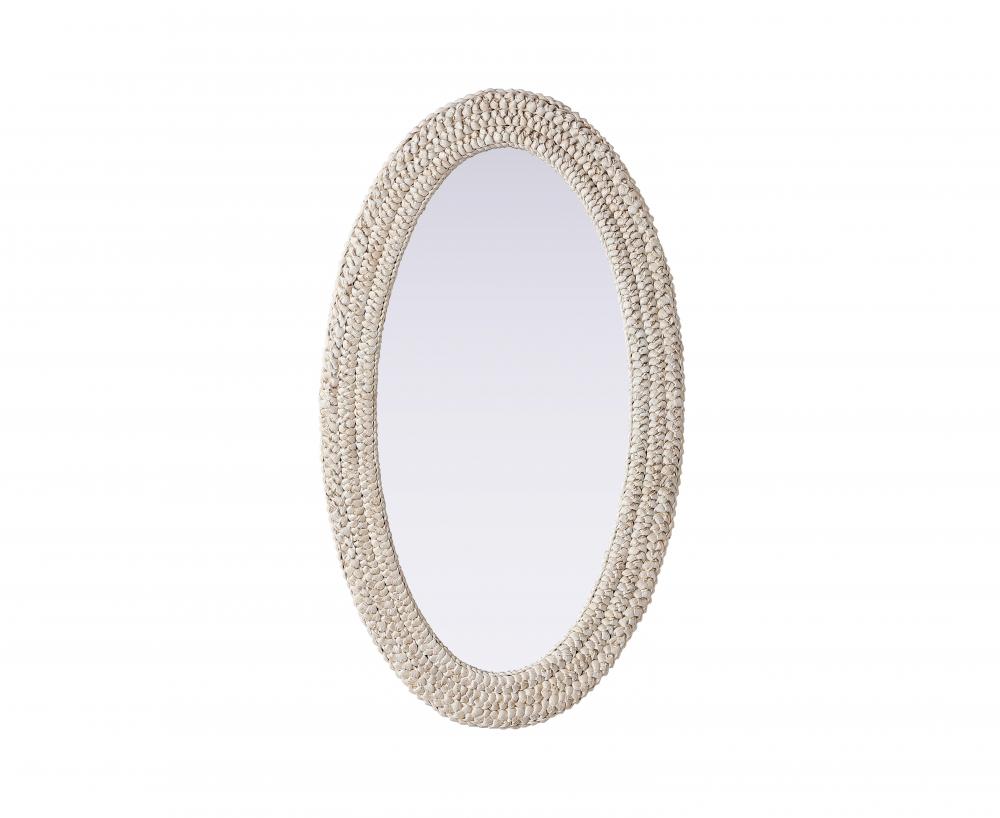 Jute Rope Mirror 24&#39;&#39;x42&#39;&#39; Linen White