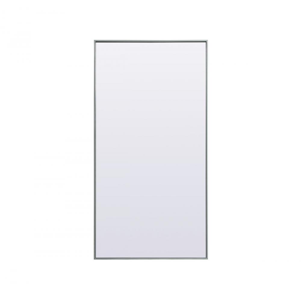 Metal Frame Rectangle Full Length Mirror 30x60 Inch in Silver