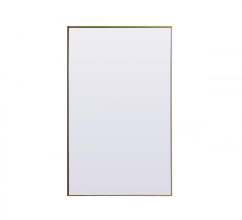 Metal Frame Rectangle Full Length Mirror 36x60 Inch in Brass