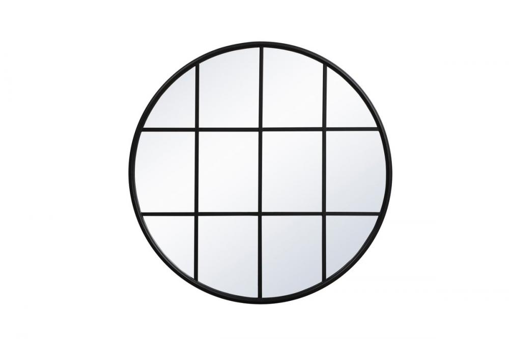 Metal windowpane mirror 36 inch x 36 inch in Black